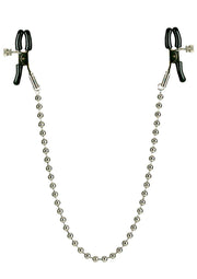 Nipple Play Silver Beaded Chain Nipple Clamps - Silver